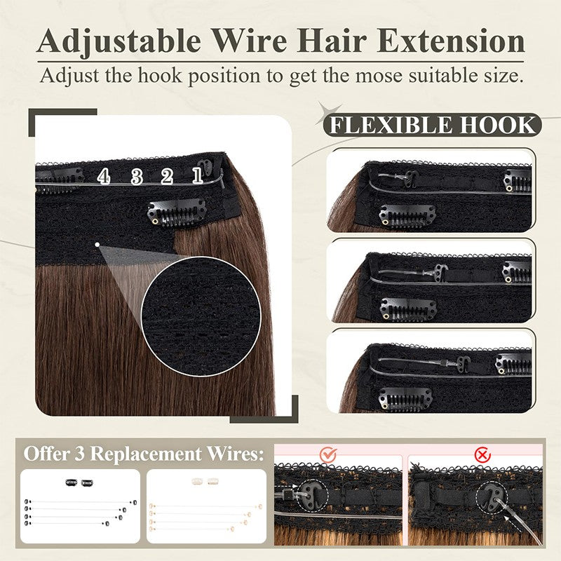 Clip-In Remy Human Hair Extensions with Invisible Wire - Thick Balayage