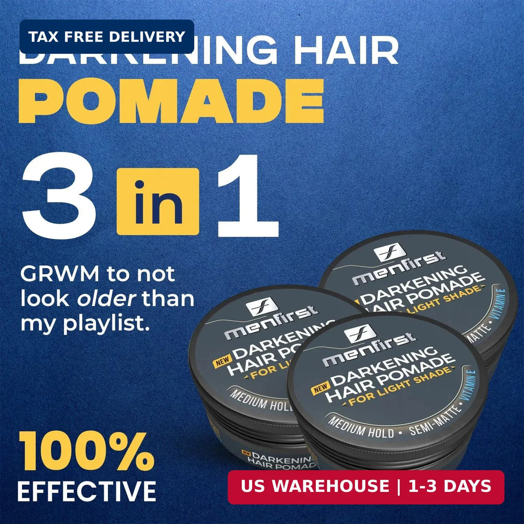 MenFirst Darkening Hair Pomade for Men - Light Shades, Gray Coverage & Styling