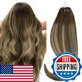 Micro Link Hair Extensions Human Hair 4/26/4 18 Inch 50g Blonde Brown Blend