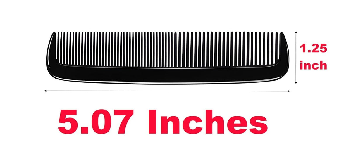 12 Pack Black Hair Combs - 5 Inch Dual-Bristle Styling Comb Set