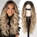 Blonde Wigs for Women 26 Inch Wavy Lace-Front Wig with Middle Part
