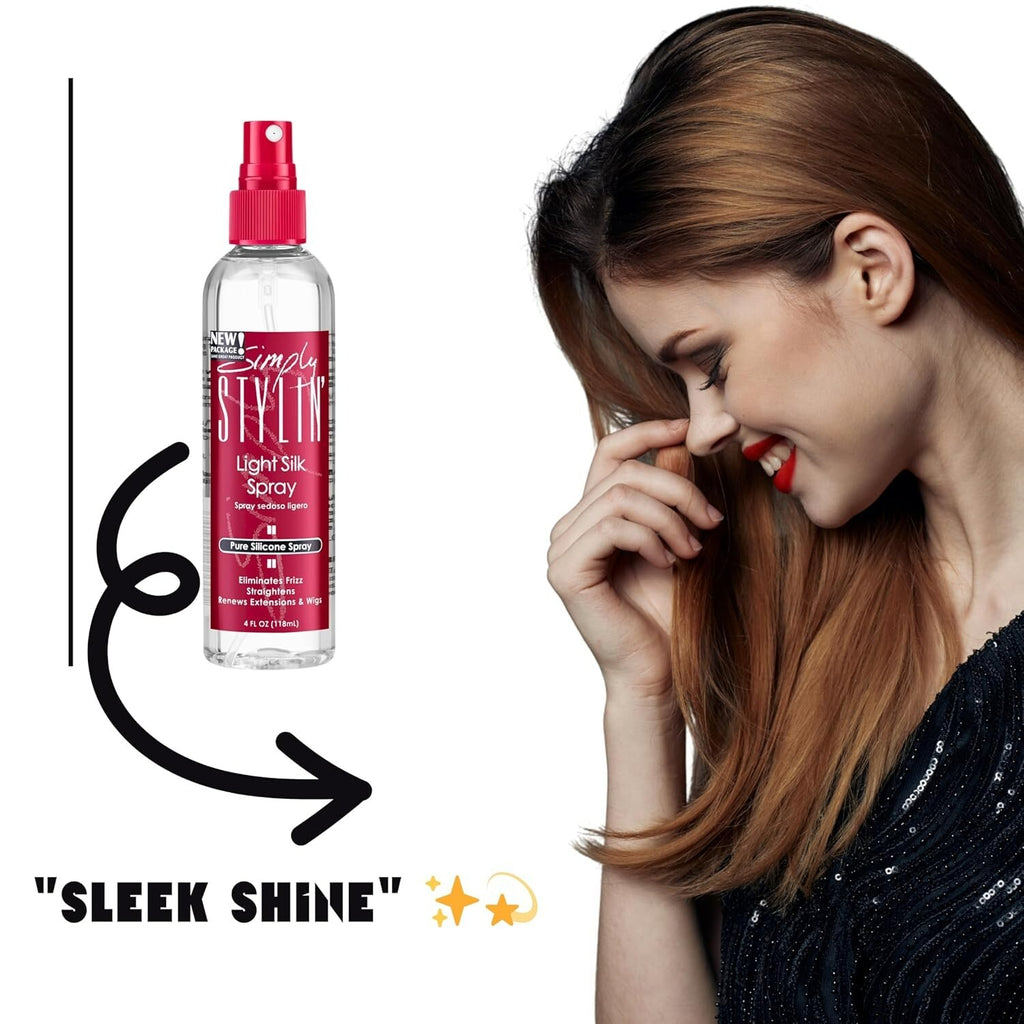 Light Silk Hair Spray Heat Protectant for Frizz & Shine - Pack of 2