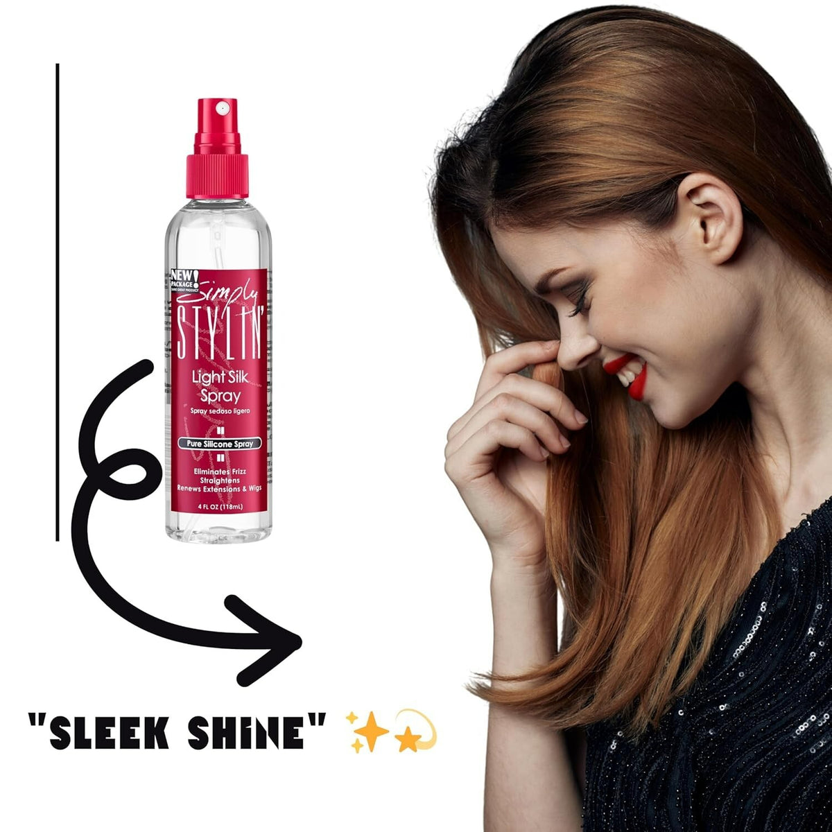 Light Silk Hair Spray Heat Protectant for Frizz & Shine - Pack of 2