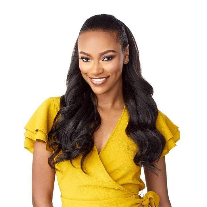 Synthetic Half Wig with Drawstring Cap - Textured Curl, Updo Style