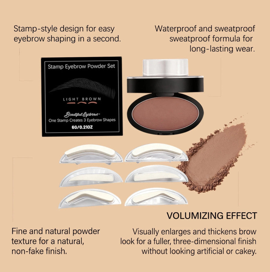 Eyebrow Stamp Kit with 3 Shapes and 3 Shades - Waterproof Brow Makeup