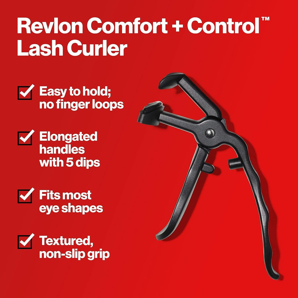 Revlon Eyelash Curler - Black, Full-Hand Grip, Precision Lash Curling