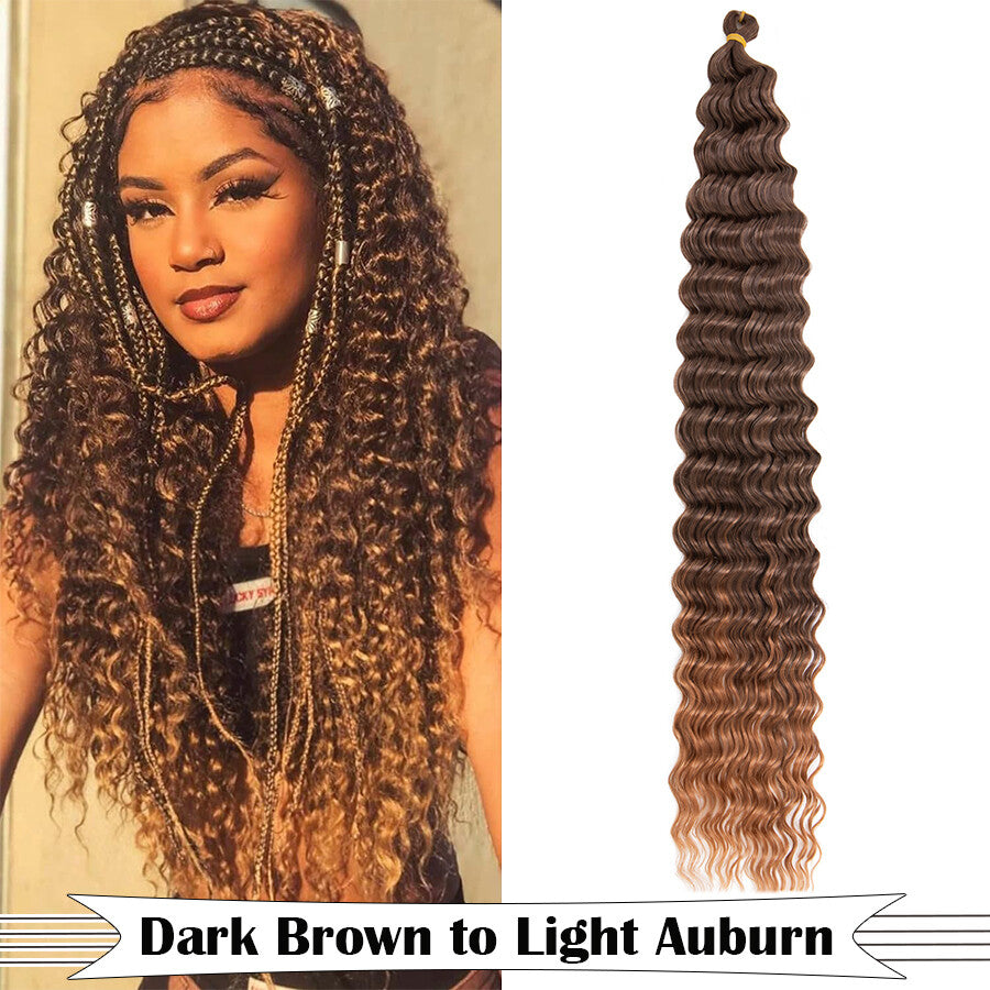 Long Boho Crochet Water Wave Braid Hair Extensions - Curly Synthetic Hair