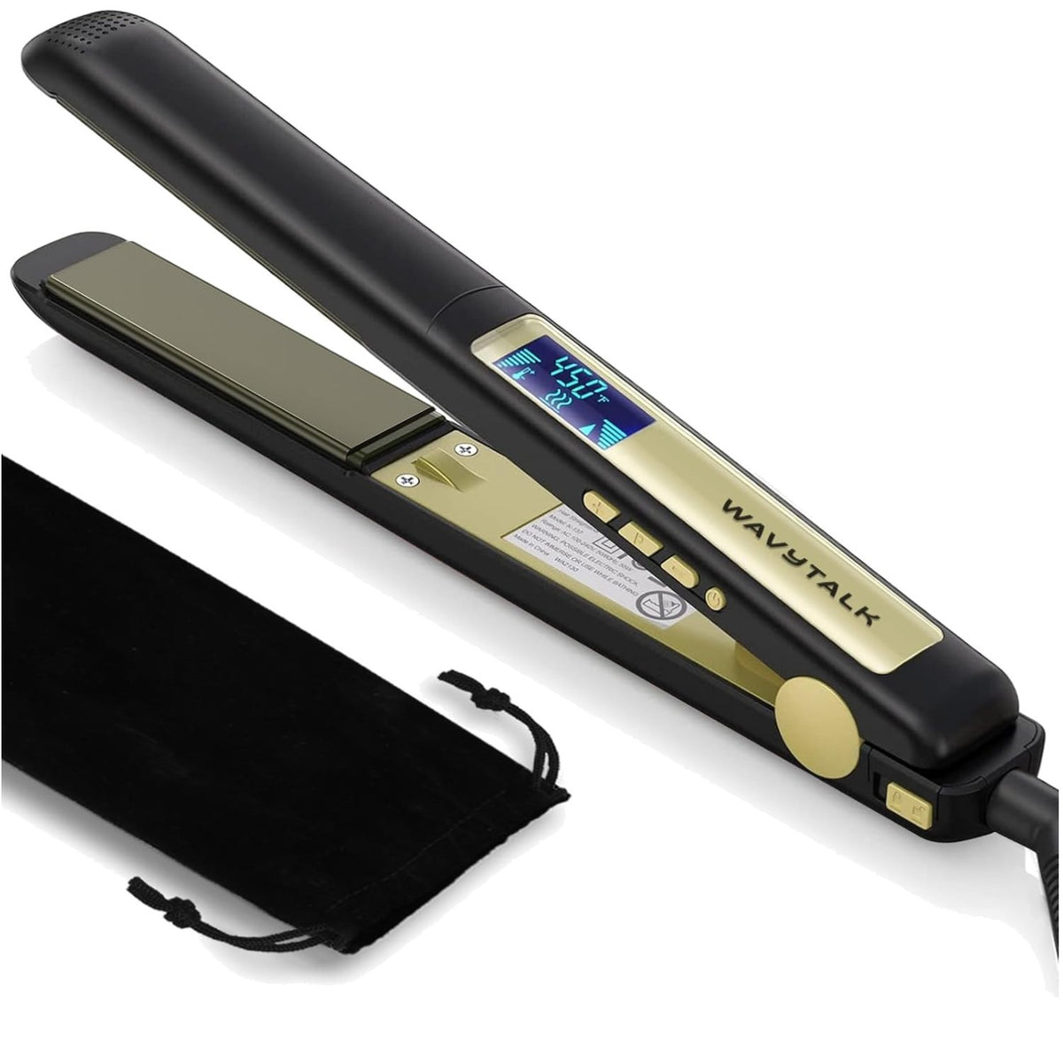 1 Inch Professional Flat Iron for All Hair Types - Fast Heating & Tourmaline Titanium Plates
