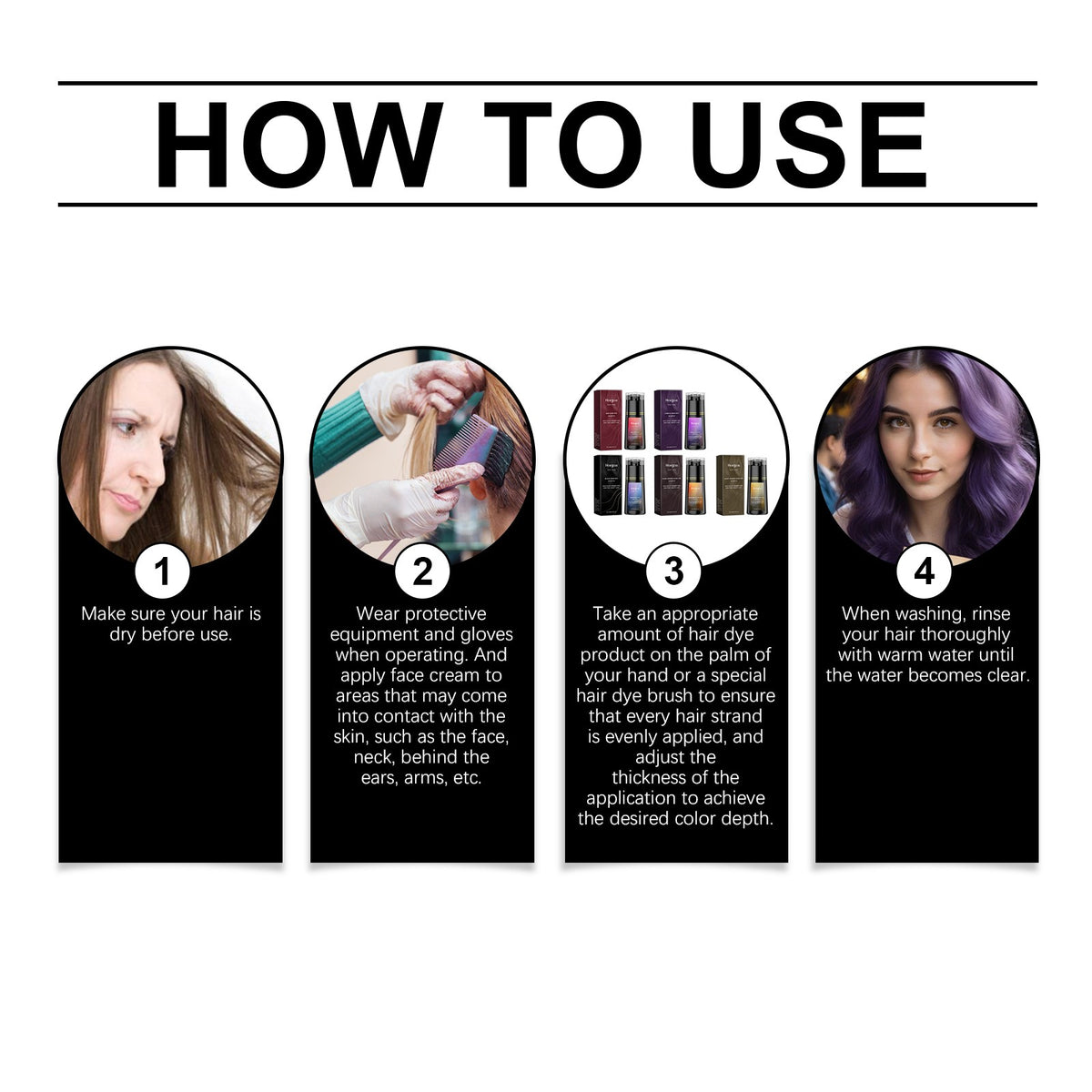 Red Hair Dye Shampoo 3-in-1 Instant Hair Color & Nourishing Treatment