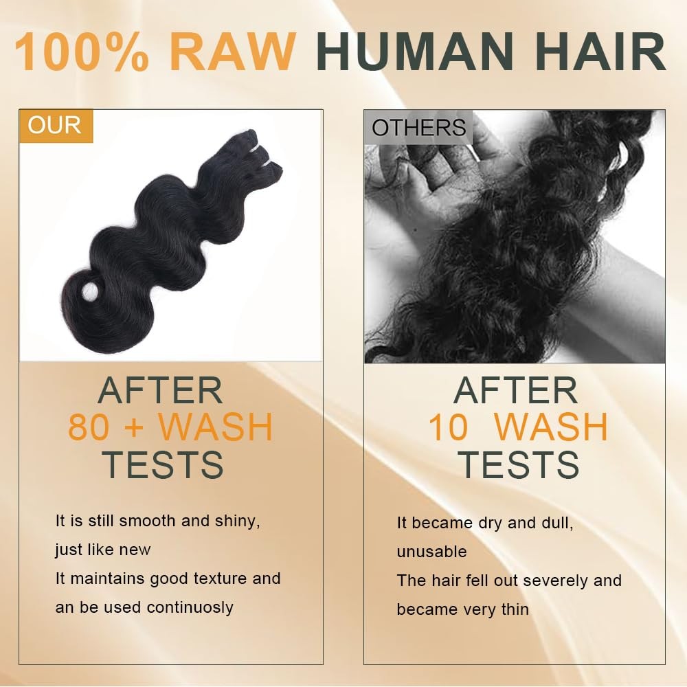17A Raw Indian Virgin Human Hair Bundles - 16 Inch Body Wave