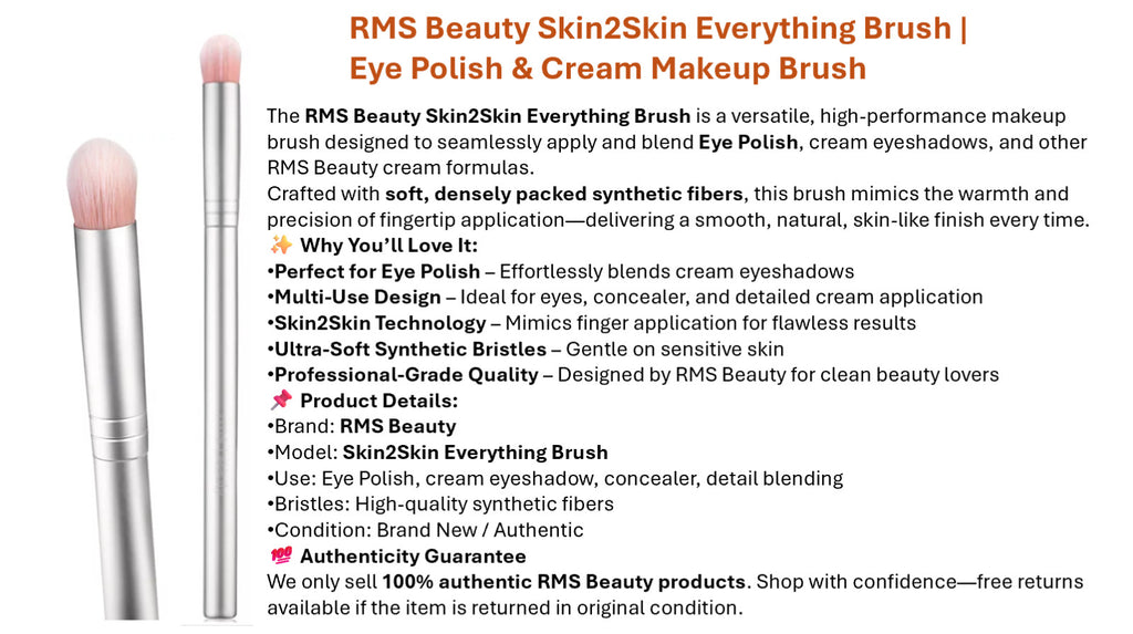 RMS Beauty Eye Polish Brush — Skin2Skin Compatible for Cream & Powder