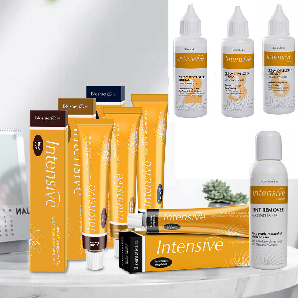 Eyelash & Eyebrow Tint Kit with Cream Developer - Natural & Long-Lasting Color