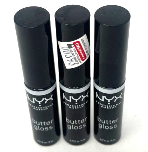 (3) NYX Butter Gloss Lip Gloss Sealed 0.27 fl oz Each - Licorice
