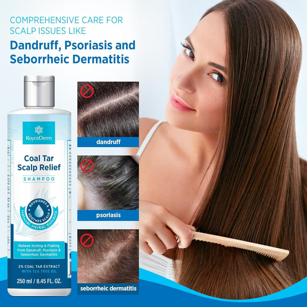 Extra Strength Coal Tar Dandruff Shampoo with Tea Tree Oil for Scalp Relief