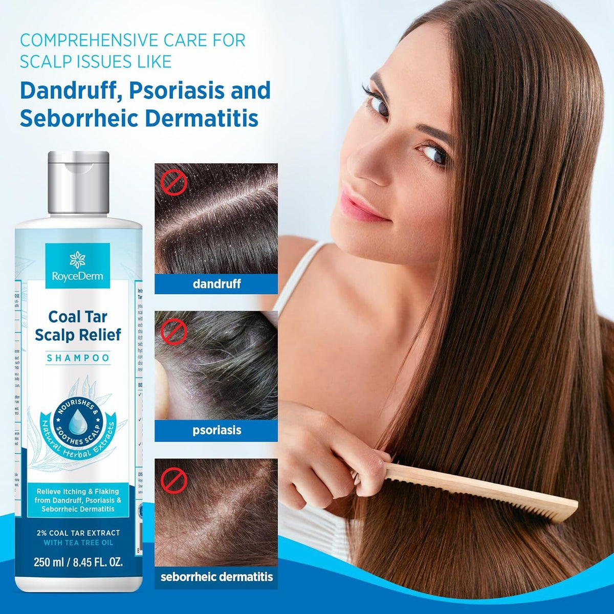 Extra Strength Coal Tar Dandruff Shampoo with Tea Tree Oil for Scalp Relief