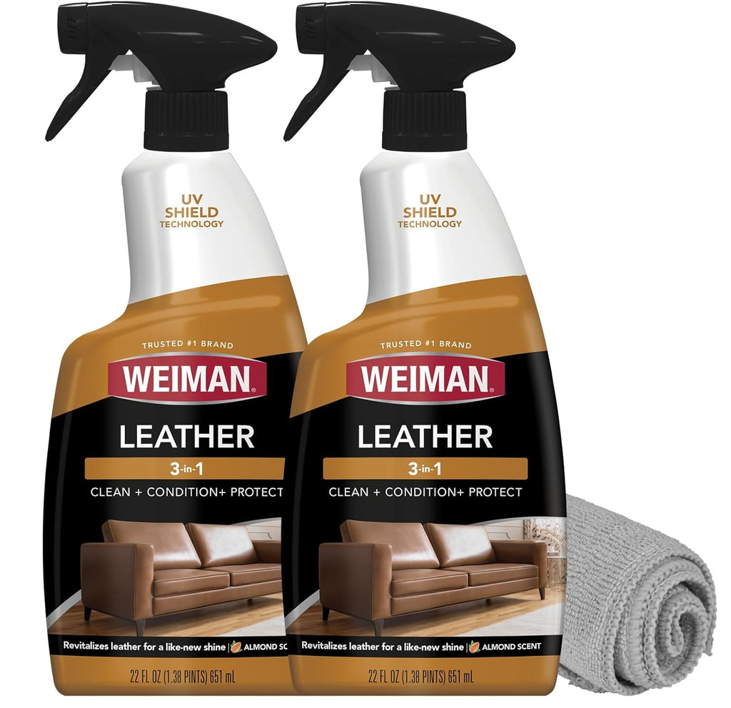 Leather Cleaner Conditioner & Protector Spray 2 Pack - 22 Fl Oz