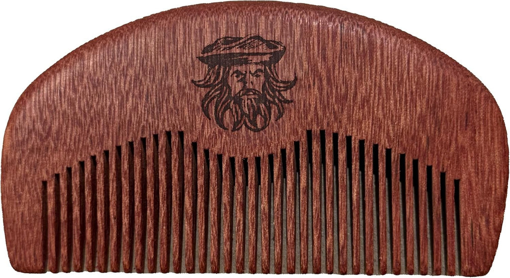 Wood Beard and Mustache Comb Anti-Static & Stimulating Skin, Durable Natural Finish