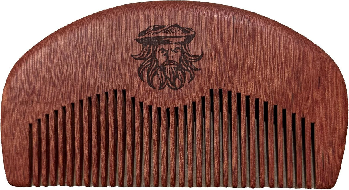 Wood Beard and Mustache Comb Anti-Static & Stimulating Skin, Durable Natural Finish