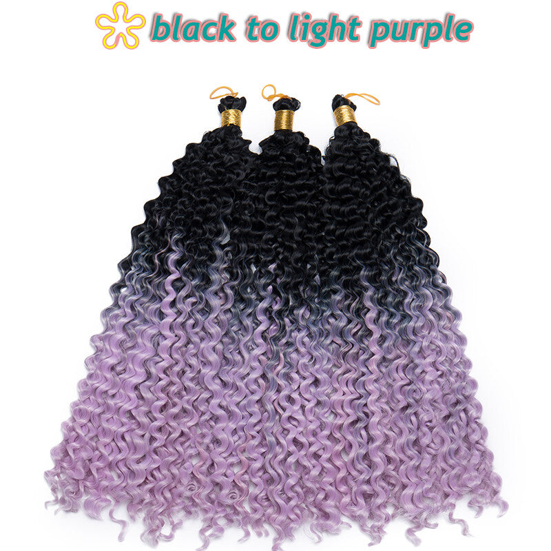 14-Inch Water Wave Crochet Hair Extensions for Black Women - Synthetic Braids
