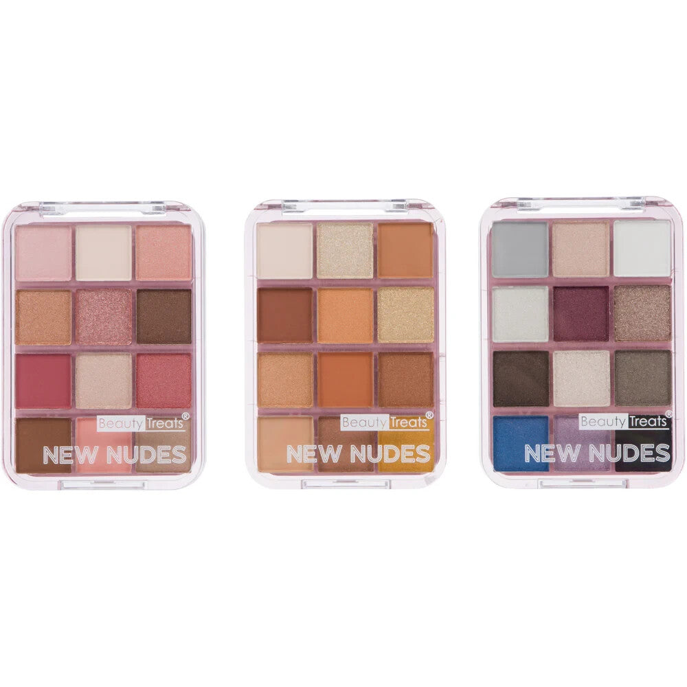 12-Color Eyeshadow Palette with Matte and Shimmery Shades - New Nudes