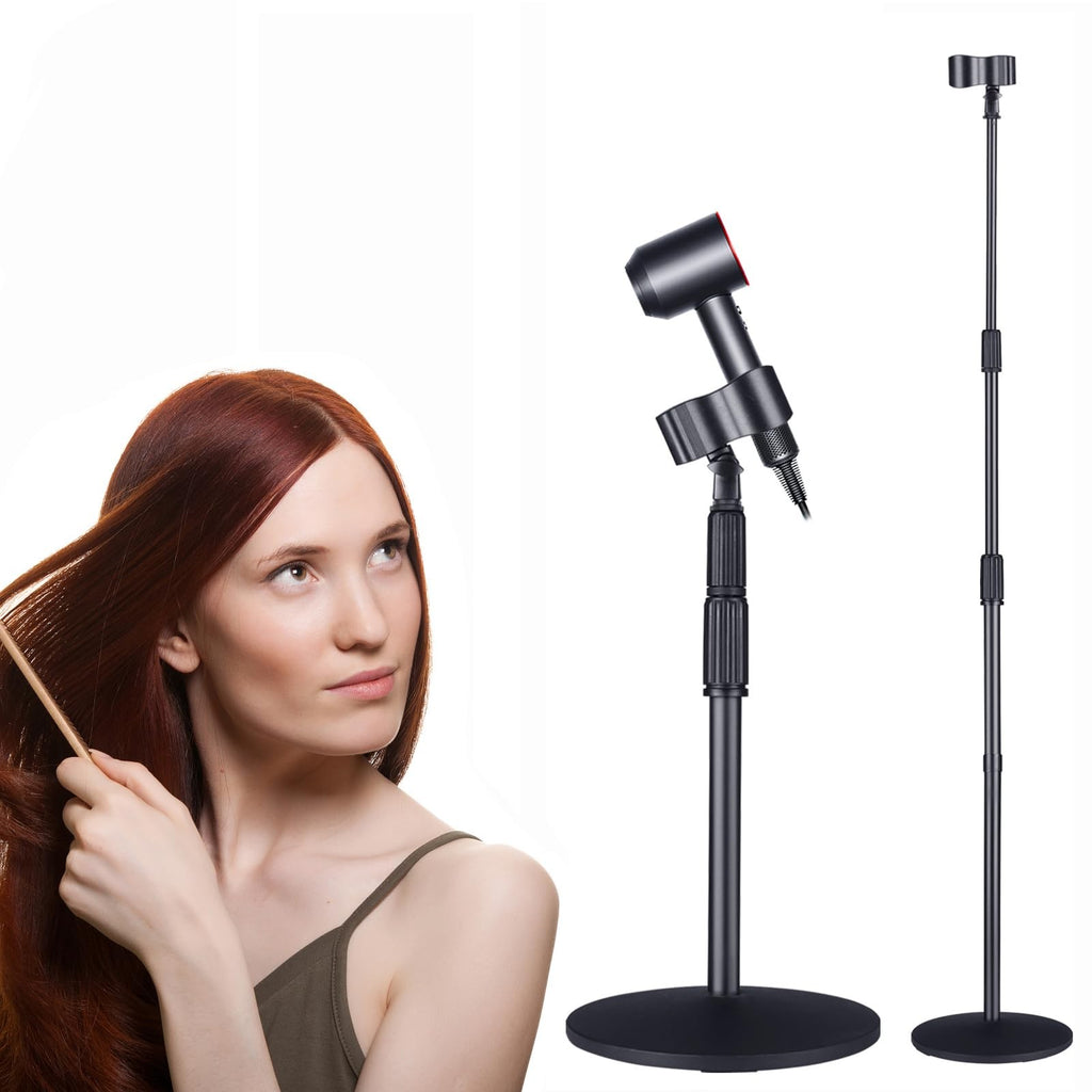 Adjustable Hair Dryer Holder Stand - 59in Height, 180° Rotatable, Heavy Duty