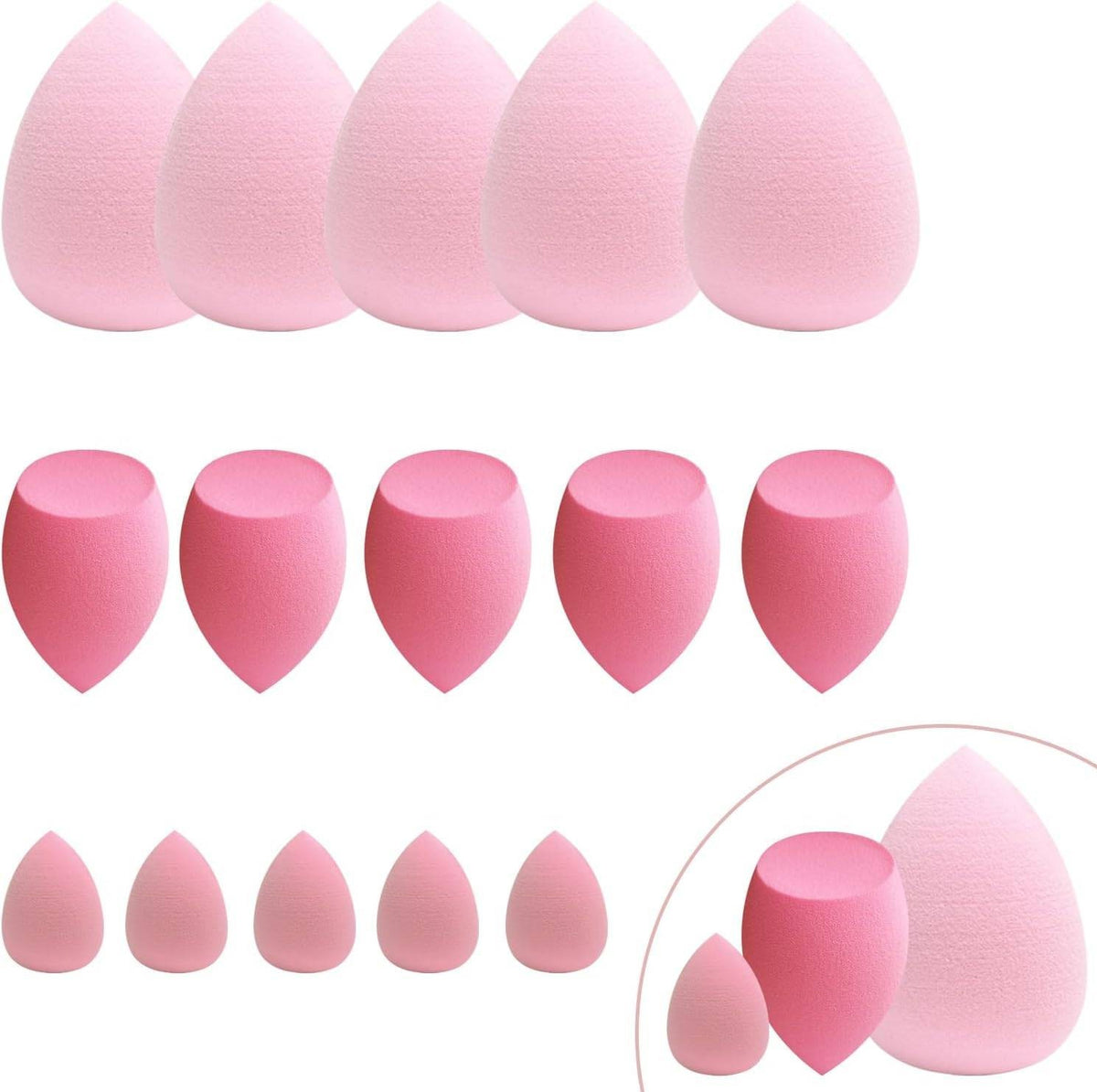 15 Pack Makeup Sponges Set for Liquid, Cream & Powder Foundation