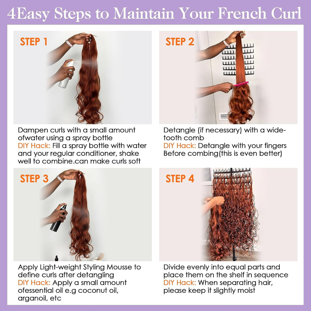 French Curly Braiding Hair 8 Pack 12 Inch Pre-Stretched Natural-Looking Curls