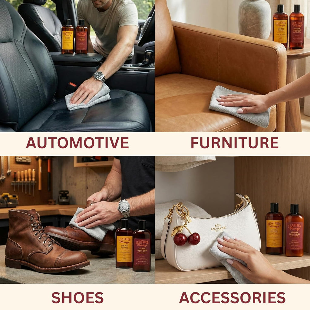 Leather Conditioner Unscented Water Repellent 8 Fl Oz - Non-Toxic, Safe for All Leather