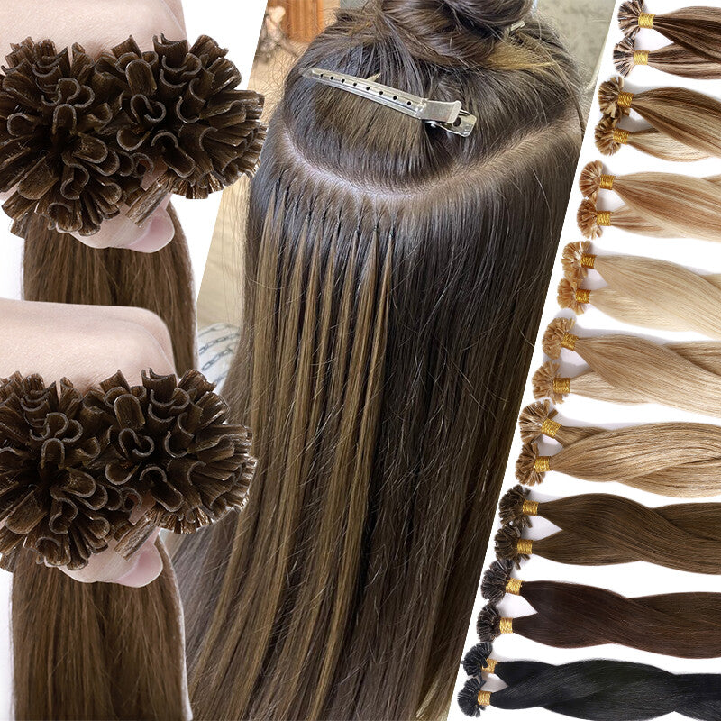 Remy Human Hair Extensions Flat U Tip Keratin Fusion Hair Extensions