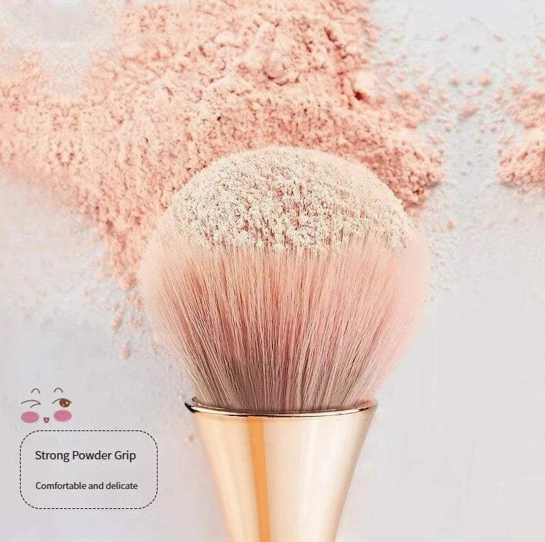 Fan Makeup Brush Rose Gold Soft Wool Fiber Highlight Blush Powder Tool