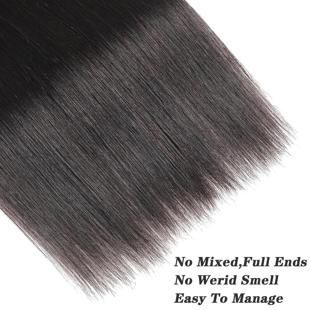 Brazilian Straight Human Hair Extensions 30 Inch - Unprocessed 12A Virgin Hair