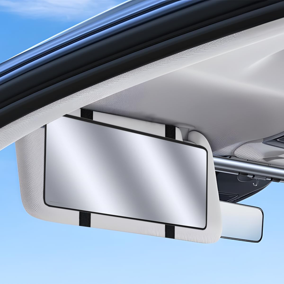 Car Sun Visor Vanity Mirror with Makeup Reflection, Easy Installation