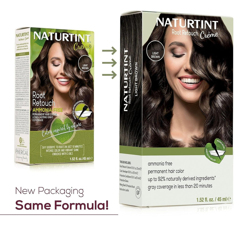 Natural Hair Color Root Retouch Creme Light Brown 6-Pack - Permanent Hair Dye