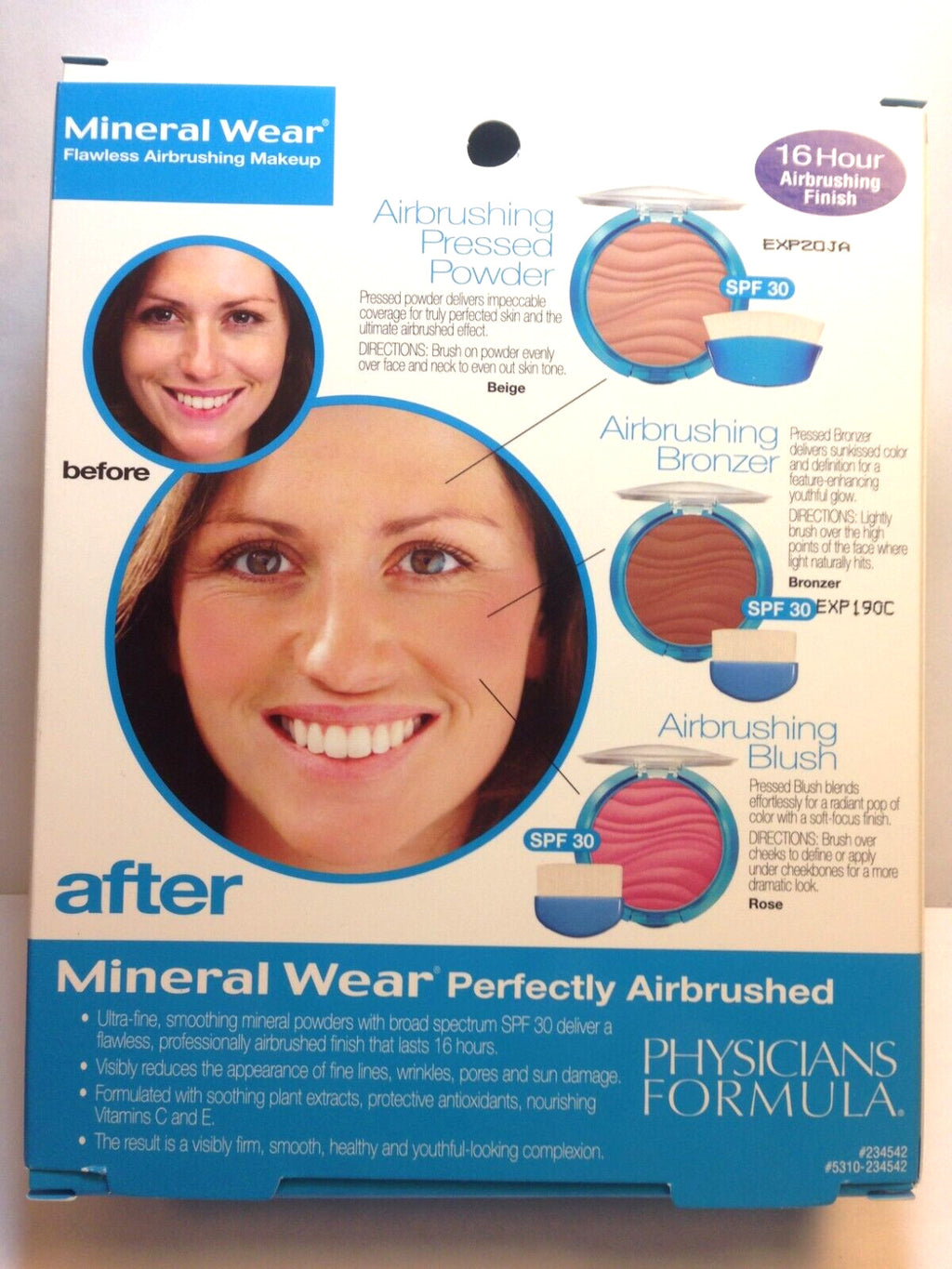 Mineral Wear Airbrushing Kit SPF30 - Talc-Free Complexion Set Medium
