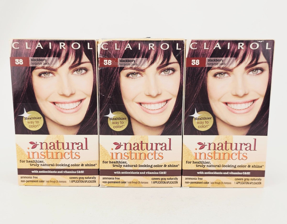 Ammonia-Free Hair Dye Set - Blackberry Burgundy Black - 3 Pack