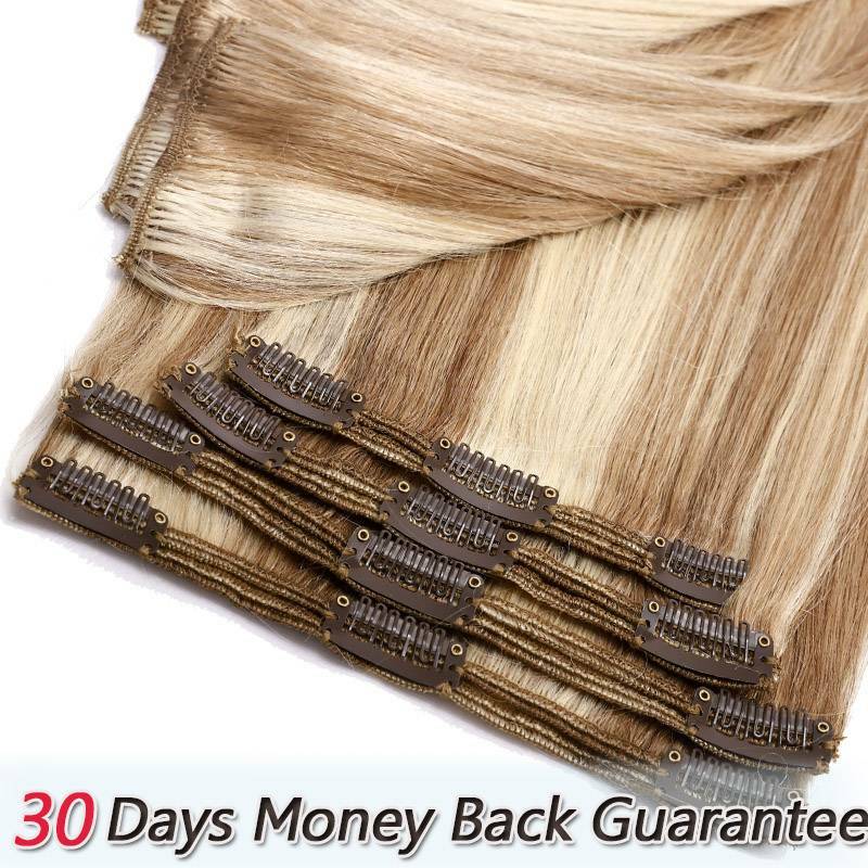Thick Clip-In Remy Human Hair Extensions - Full Head, Long & Double Weft