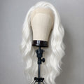 White Synthetic Lace Front Wig 13x4 Wavy Long Wearable Hair