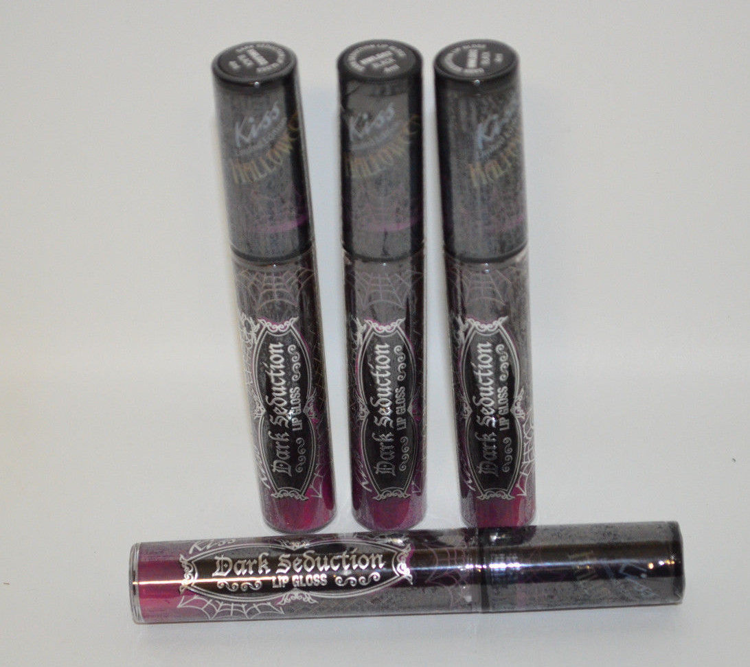 4-Pack Black Lip Gloss Set - Limited Edition Vampire Gothic Halloween