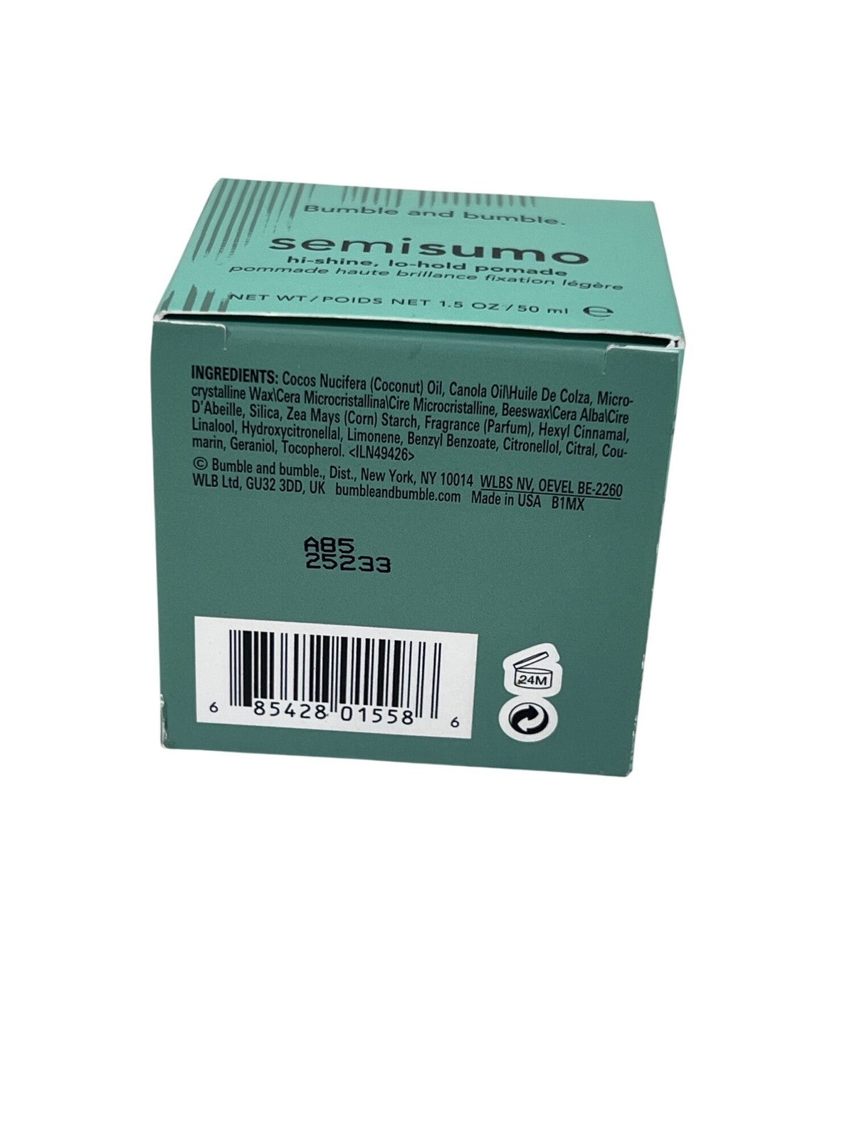 High-Shine Hair Pomade 50ml - Semi-Sumo Styling Wax for Men & Women