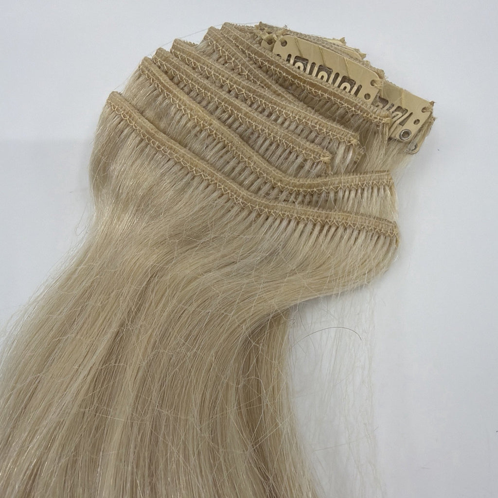 Blonde Clip-In Hair Extensions #80 20 Inch 160g Remy Human Hair 10 Pieces