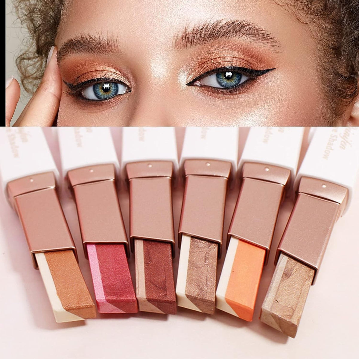 12-Color Glitter Eye Shadow Stick Set with Gradient & Waterproof Formula