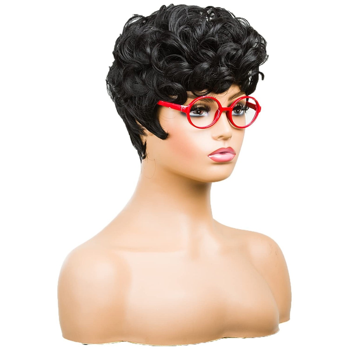 Elegant Curly Pixie Wig for Black Women with Vibrant Bangs & Heat-Resistant Fibers