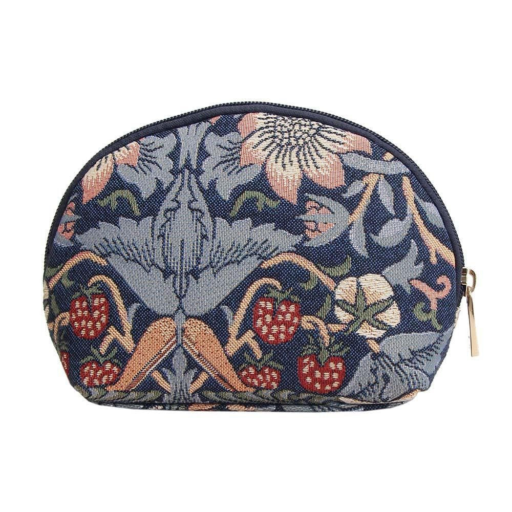 Strawberry Thief Cosmetic Make Up Bag - William Morris Blue