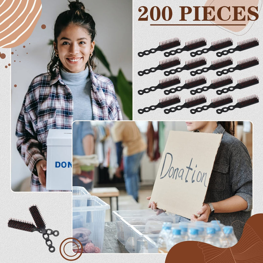 200 Pcs Detangling Hair Brushes for Curly Wavy Hair - Individually Wrapped