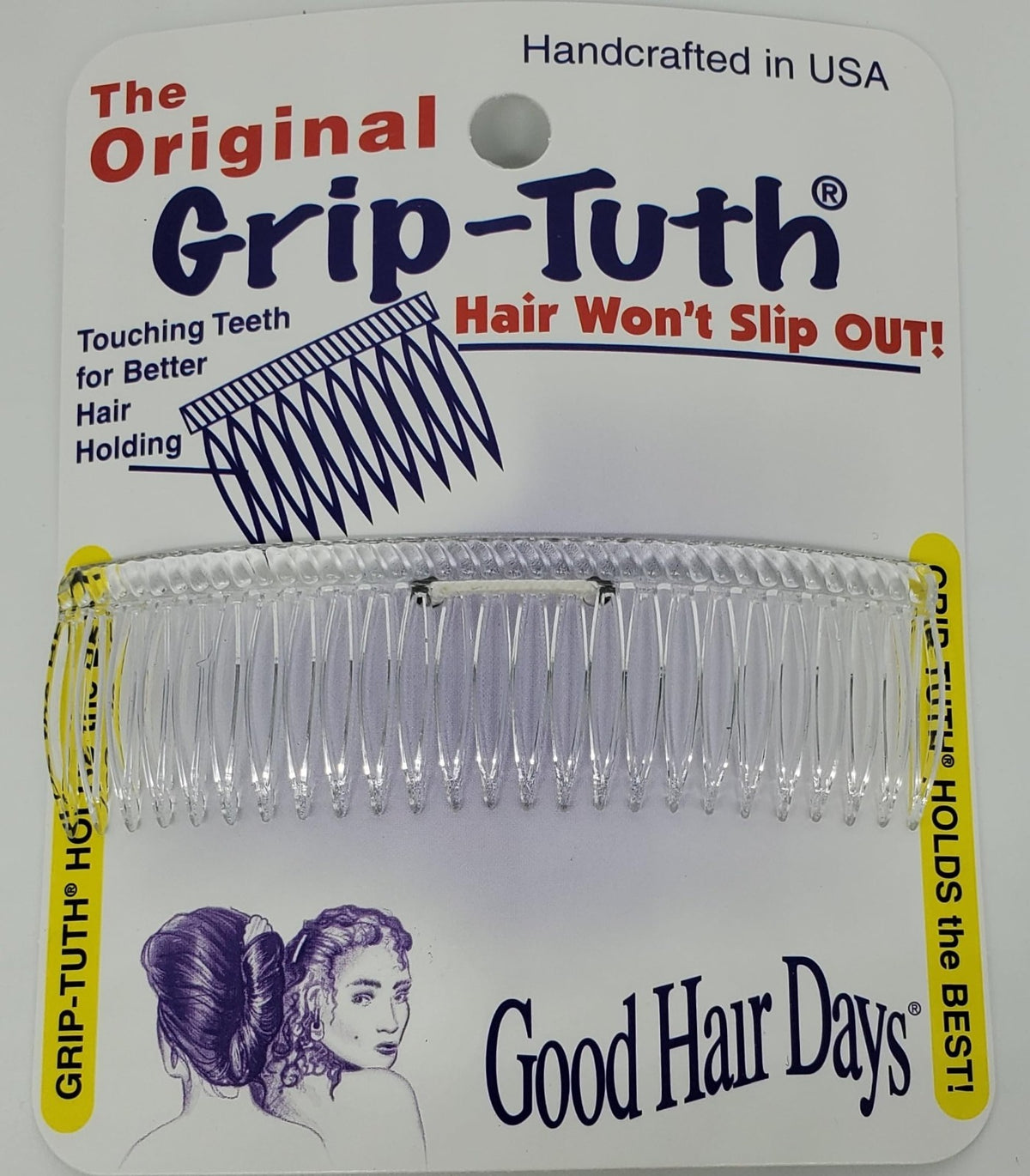 Shorty Hair Comb for Fine Thin Hair - Secure Grip, 3 1/4 Inches, 1 Pack