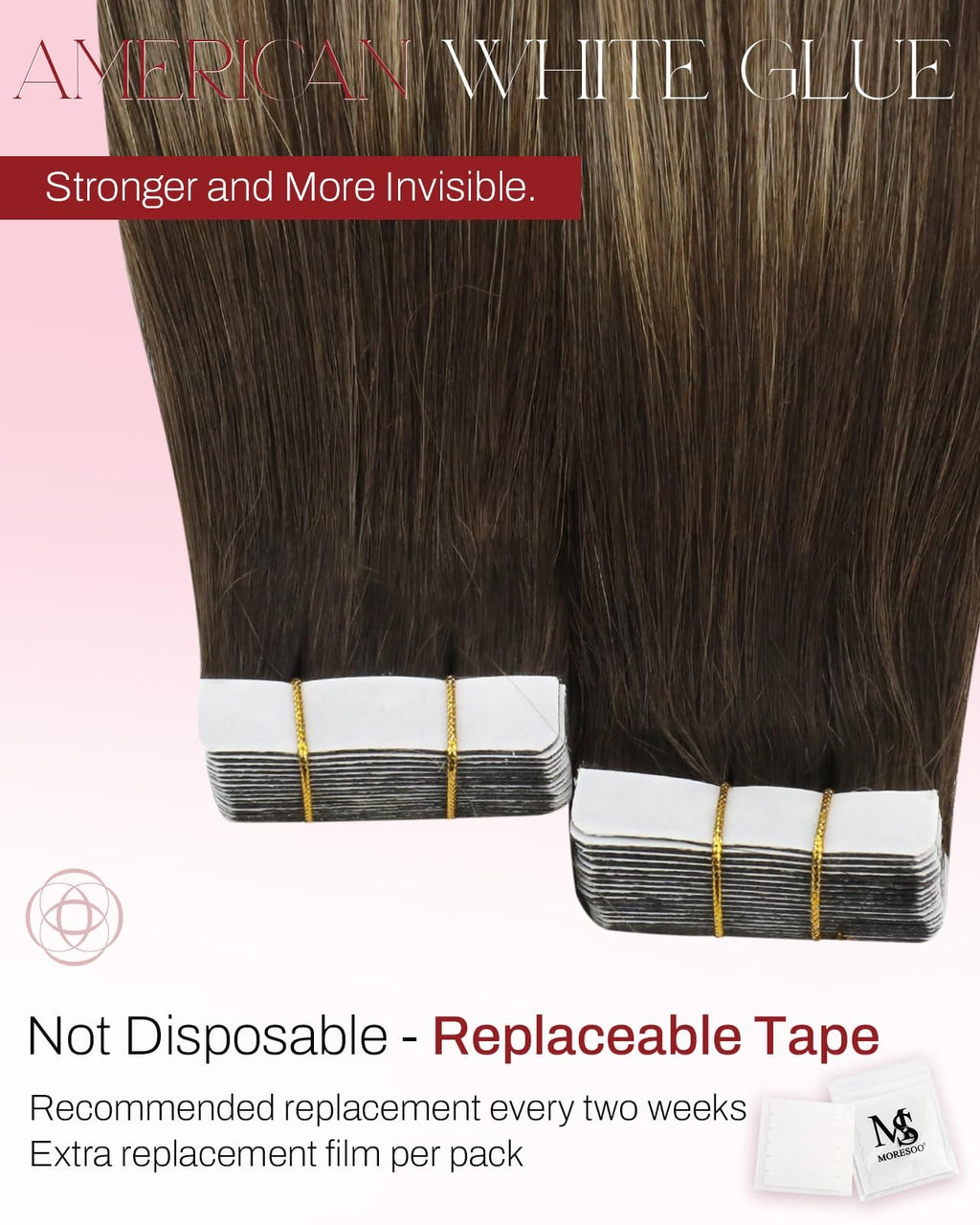 Human Hair Tape-In Extensions 14 Inch Brown to Caramel - Easy DIY Style