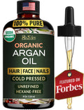 Organic Moroccan Argan Oil for Hair & Skin - 4 Fl Oz, Pure & Cold-Pressed