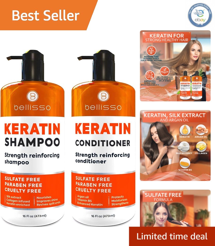Keratin Hair Treatment Set for Frizz & Damage - Salon Quality Repair Duo