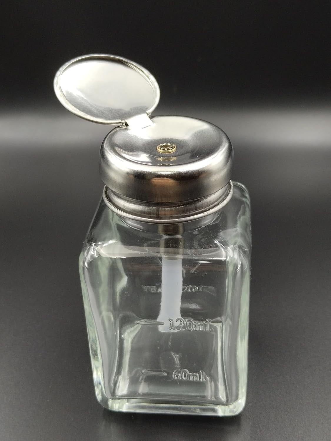 120ml Clear Glass Pump Dispenser Bottle for Liquids - Reusable Travel Container