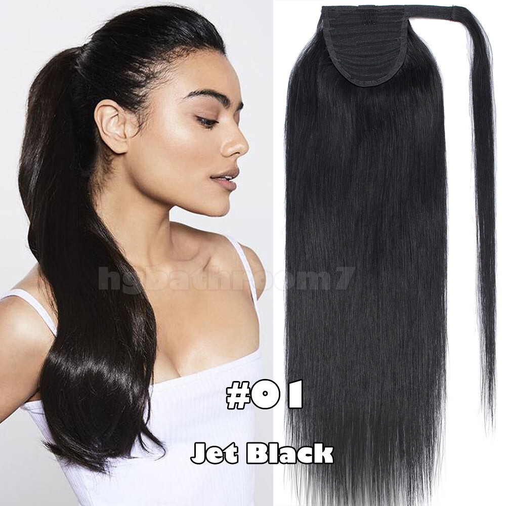 Clip-In Human Hair Ponytail Extensions Wrap Around 100g | Multiple Colors & Lengths